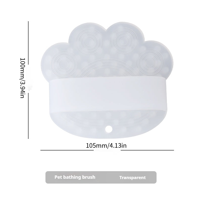 Paw Shaped Silicone Pet Bath Brush, Soft Grooming Massage Brush for Dogs & Cats, Removes Loose Fur with Hanging Hole