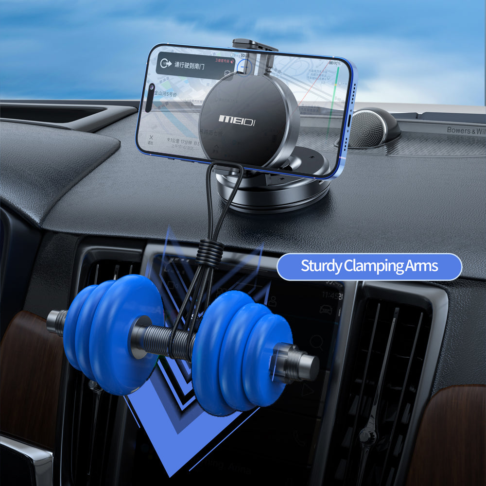 Dashboard Phone Holder for Car, Car Phone Holder 360 Degree Rotation with Strong Suction Base, One-Hand Operation Cell Phone Holder, Adjustable Car Phone Stand Compatible with iPhone, Samsung a