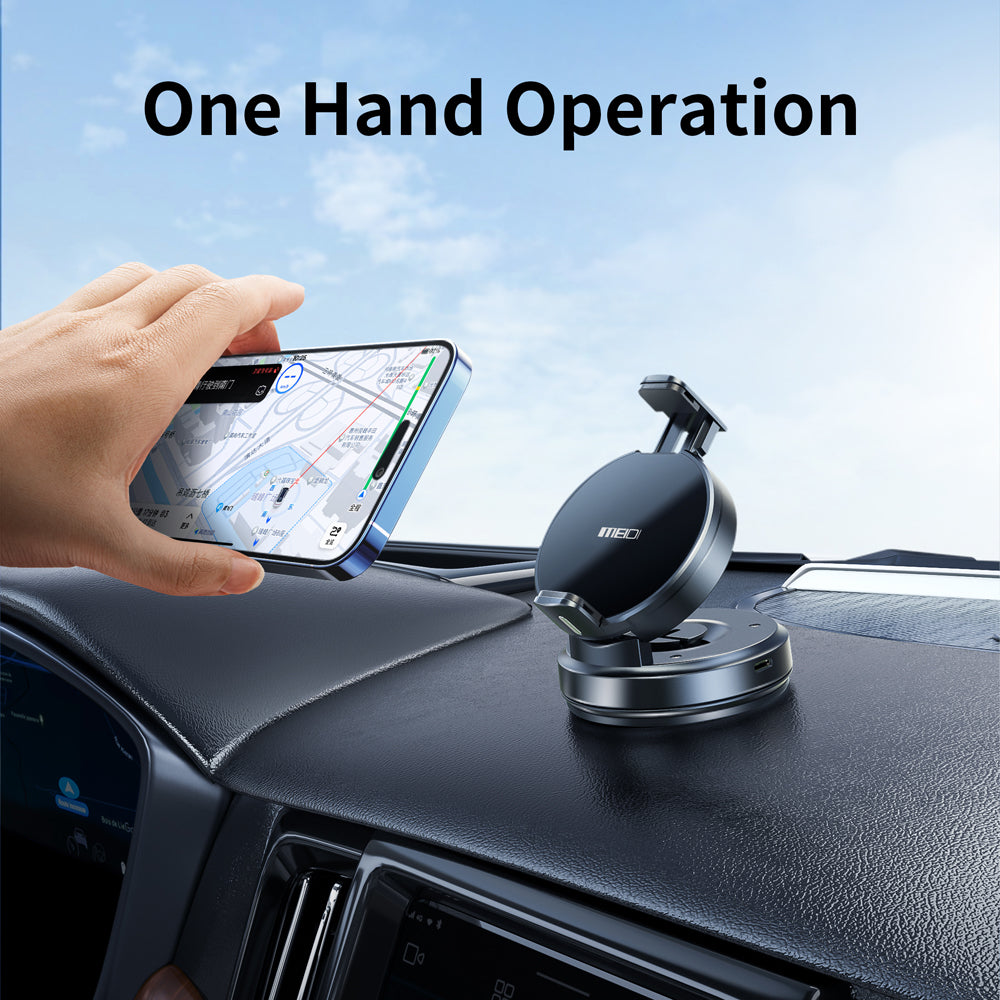 Dashboard Phone Holder for Car, Car Phone Holder 360 Degree Rotation with Strong Suction Base, One-Hand Operation Cell Phone Holder, Adjustable Car Phone Stand Compatible with iPhone, Samsung a