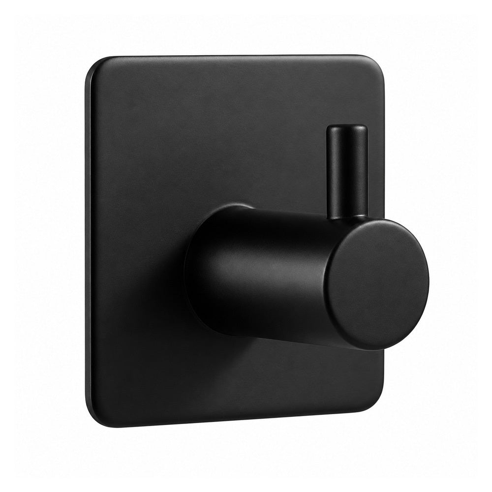 Self Adhesive Wall Hook, 304 Stainless Steel Heavy Duty Towel Hook for Bathroom Kitchen, Matte Black