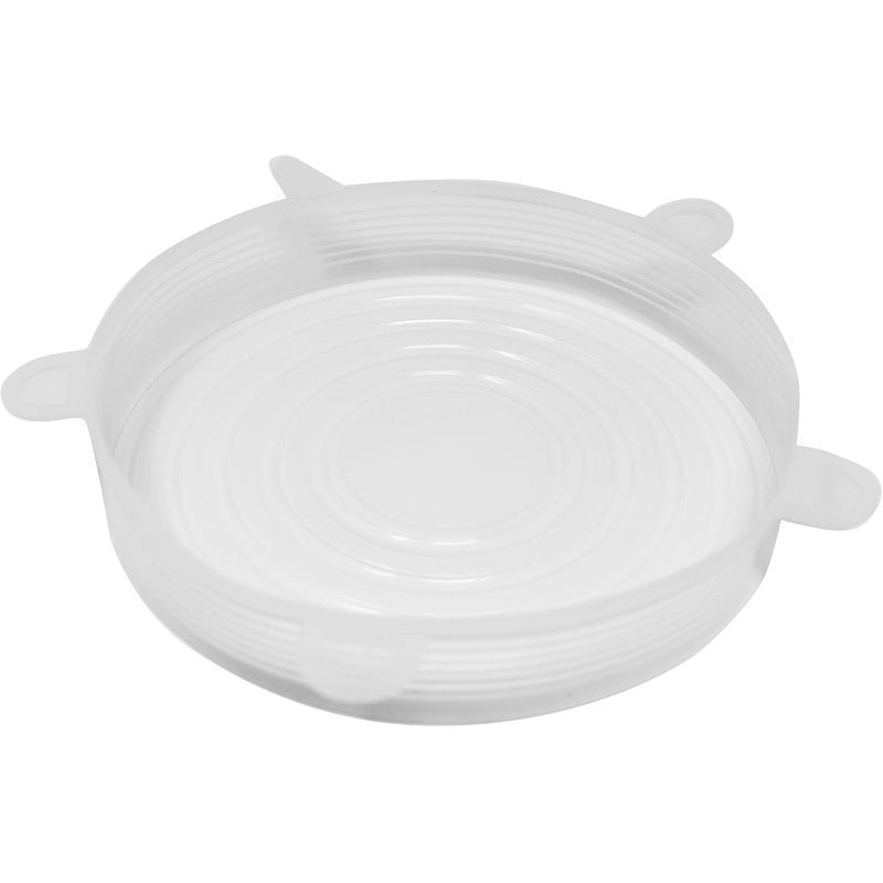 6pc Reusable Silicone Stretch Lids, Multi-Size Food Covers for Bowls, Cups & Containers, Clear