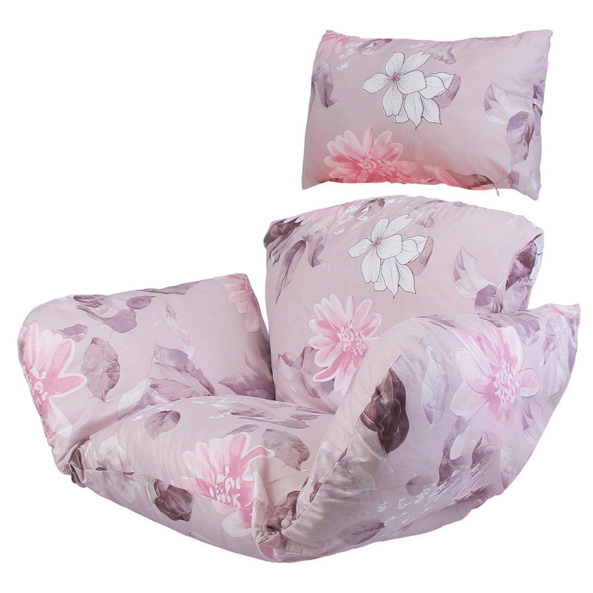 Hanging Egg Chair Cushion with Head Pillow, Thick Hollow Cotton Replacement Pad, Removable Washable Polyester Cover for Indoor Outdoor Wicker Swing Chair