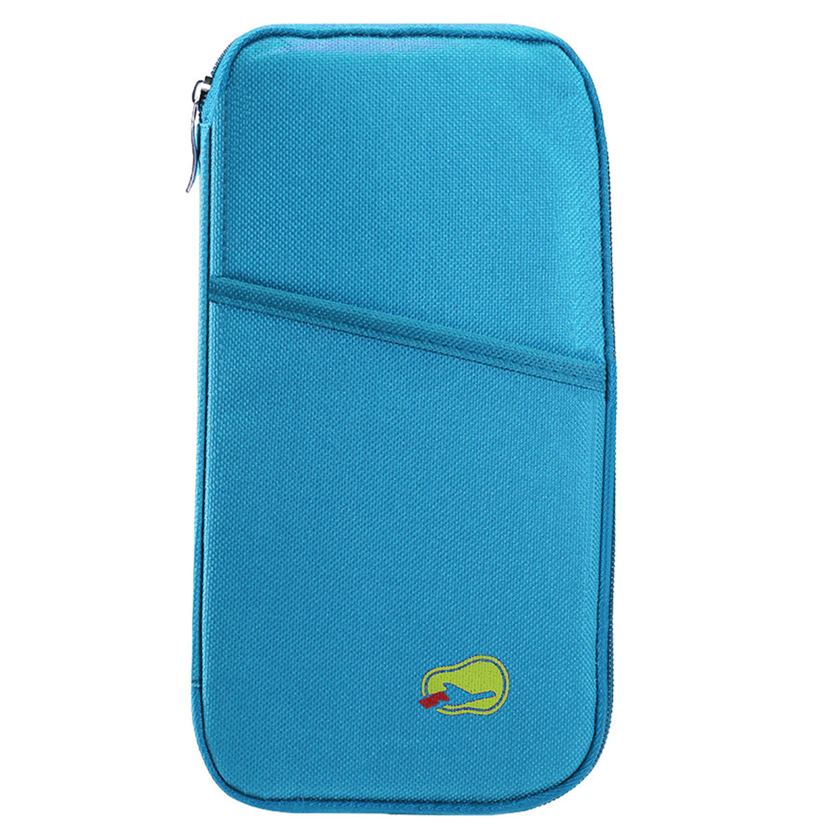 Passport Holder Travel Wallet, Teal Blue Document Organizer for Women Men, Passport Wallet with Card Slots, Zipper Case for Boarding Passes Cards Cash