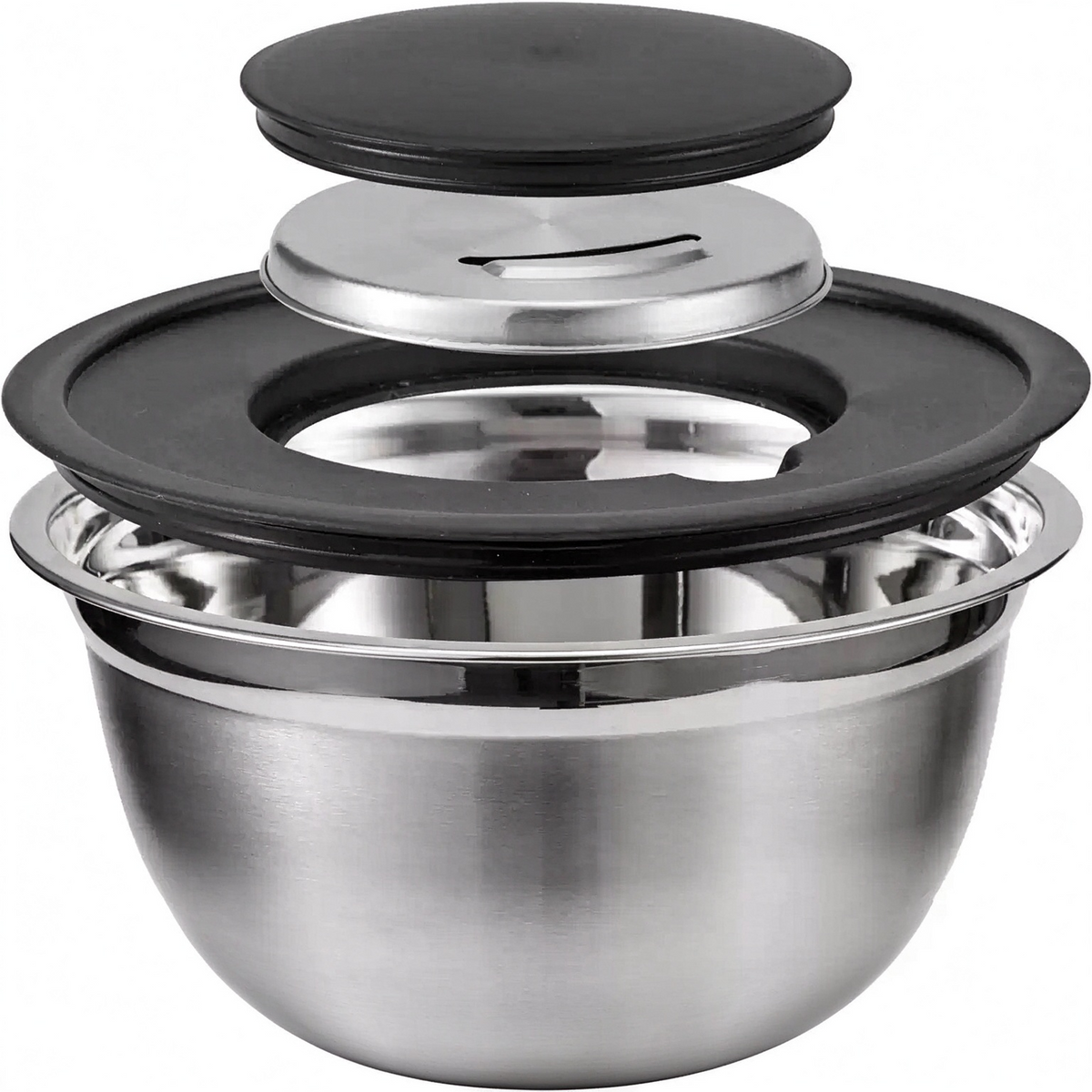 5-Piece Stainless Steel Mixing Bowls with Lids, Nesting Salad and Food Prep Bowls for Kitchen, Cooking, Baking and Food Storage