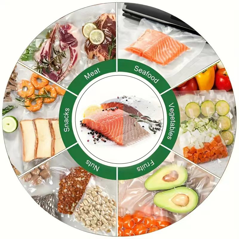 AEELLEEA Vacuum Sealer Bags Rolls, 5 Rolls, 7-Layer Coextruded Food Vacuum Bags, Multiple Sizes 4.7-11in ×196.85in, BPA Free