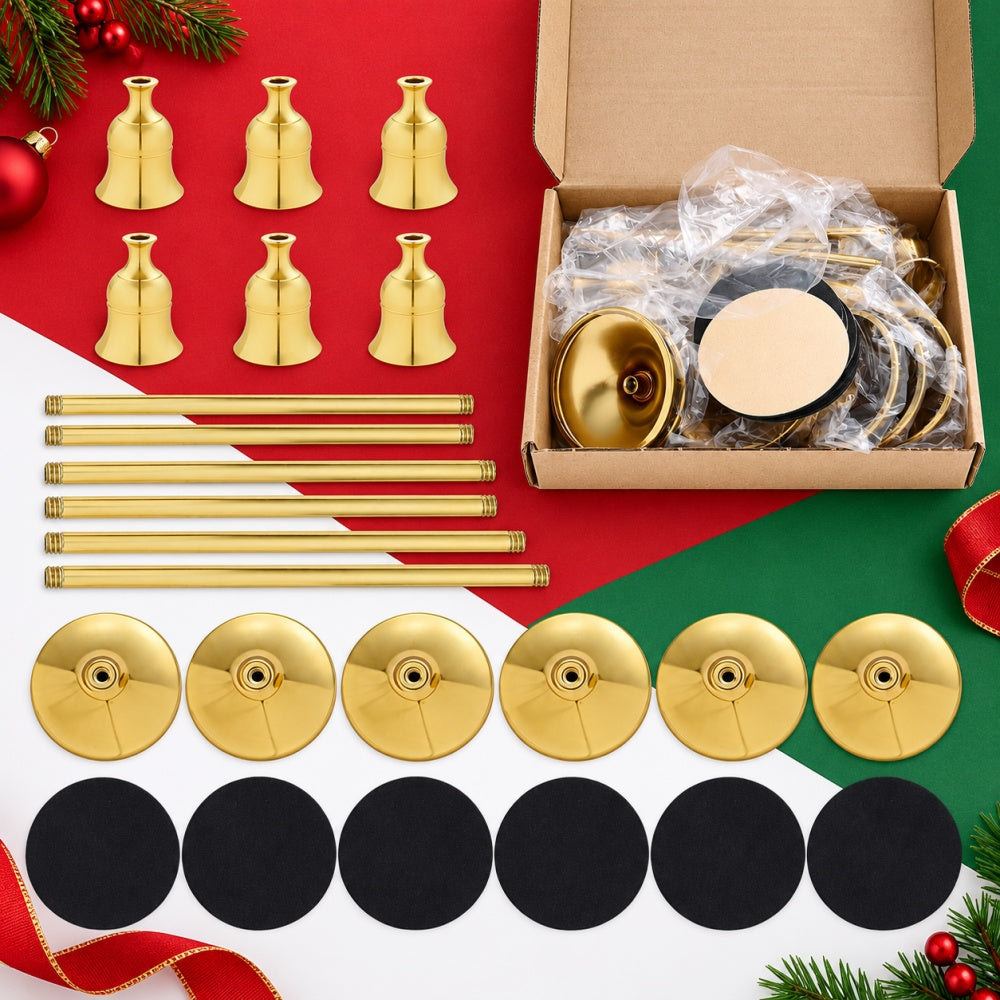 AEELLEEA 6Pcs Gold Taper Candle Holders Set, 3 Heights Metal Candlesticks, Wedding Christmas Table Centerpiece Decor