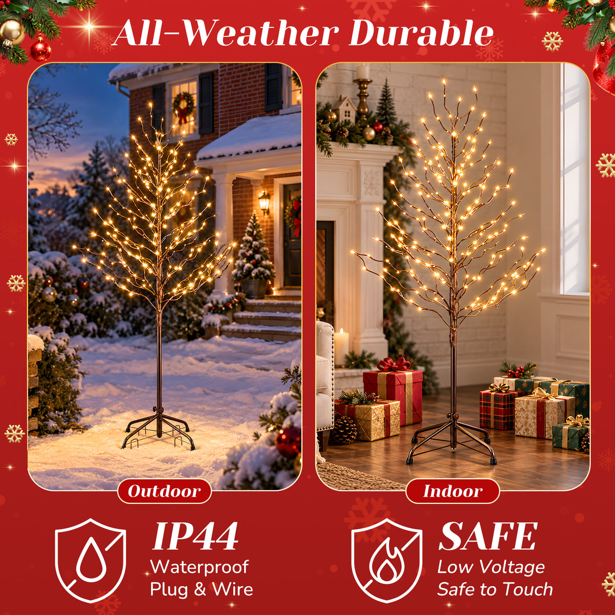 Aeelleea  3FT+5FT+6FT3-Piece Joy Nativity Scene Outdoor Christmas Yard Sign, Star Silhouette with Ground Stakes