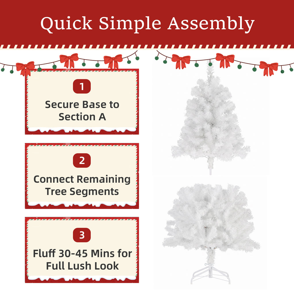 Aeelleea Prelit Realistic Spruce Christmas Tree with Metal Stand-Pink-4.5FT