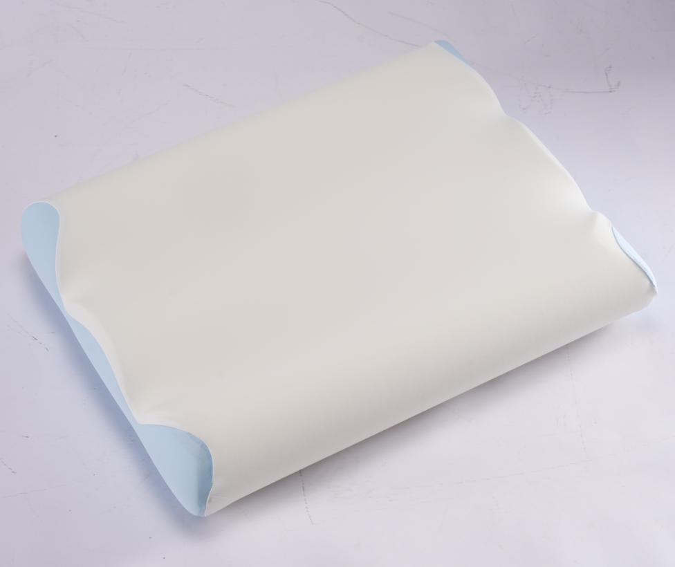 Aeelleea white & Light blue Contour Memory Foam Pillow Cervical Support Neck Pain Relief