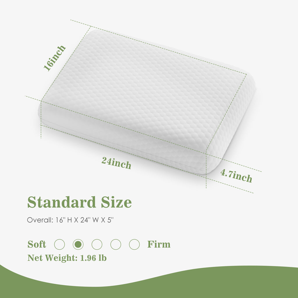 Aeelleea Memory Foam Pillow Detachable Washable Pillowcase Odorless Cervical Support