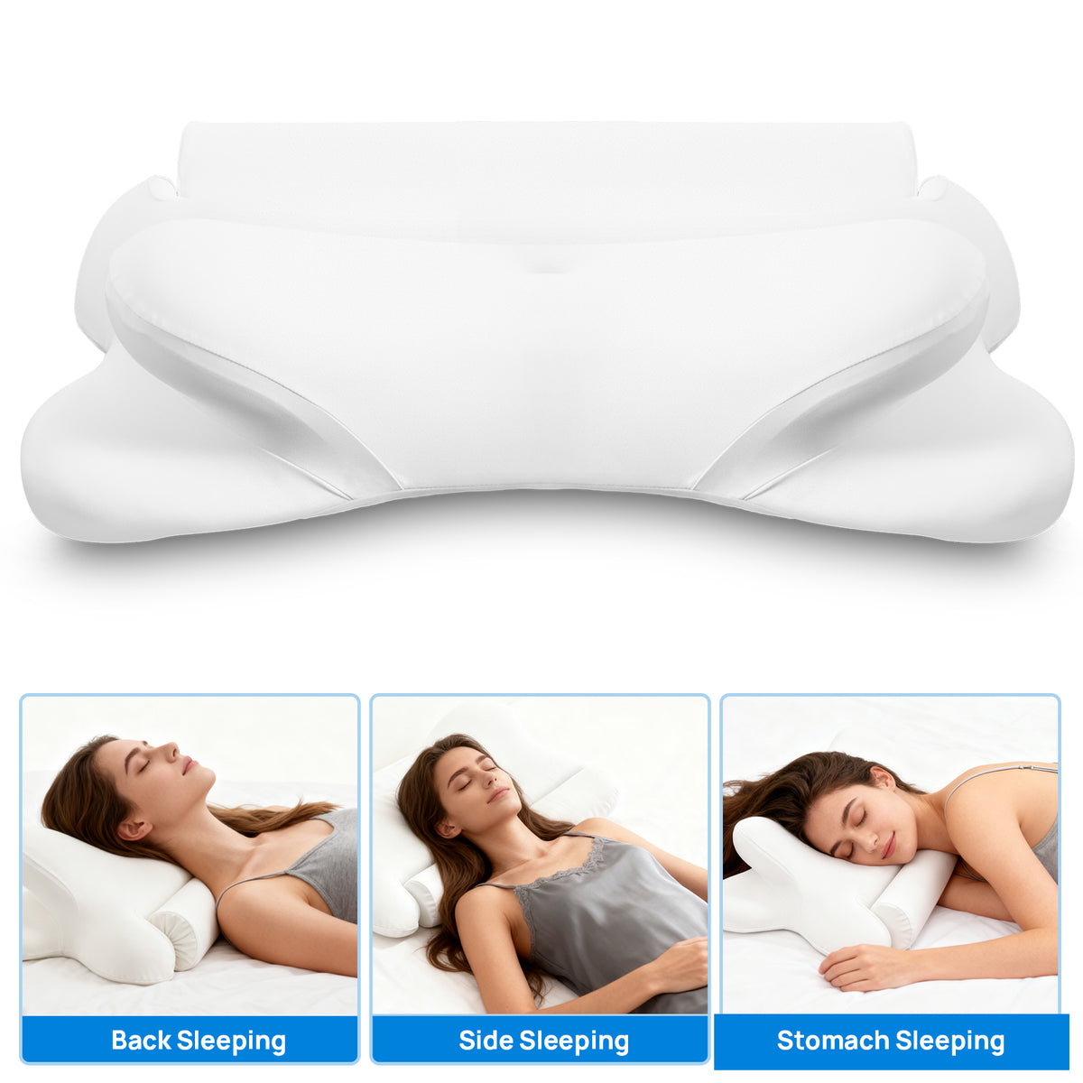 Aeelleea Z5030 Cooling Cervical Neck Pillow Ergonomic Memory Foam Orthopedic Support