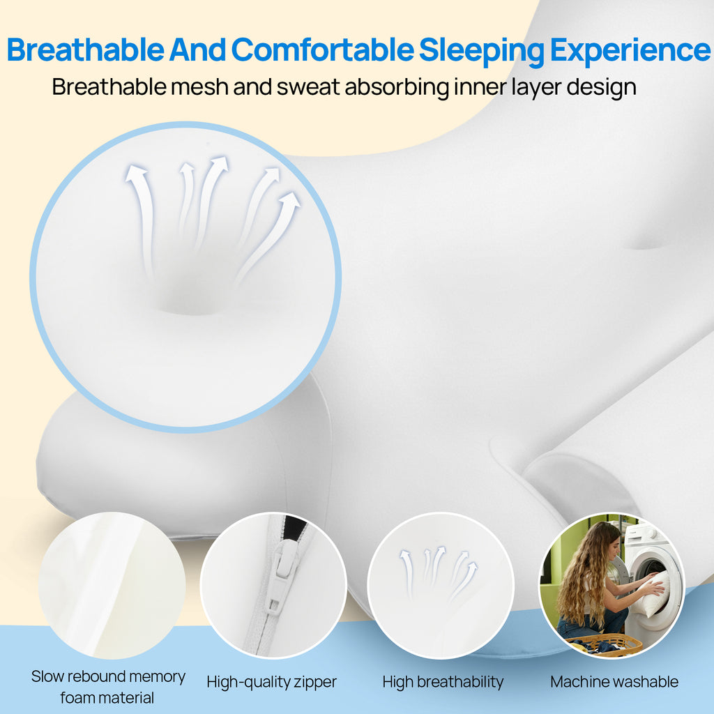 Aeelleea Z5030 Cooling Cervical Neck Pillow Ergonomic Memory Foam Orthopedic Support