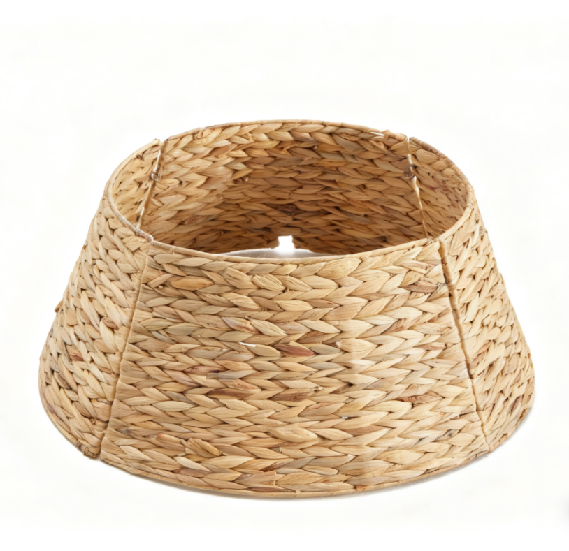 Aeelleea Yellow 42IN Christmas Tree Collar Rattan Tree Skirt Stand Base Cover for Holiday Decor