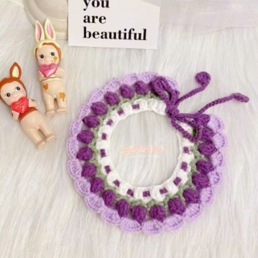Aeelleea Soft Adorable Pet Necklace for Dogs and Cats, Adjustable Cute Collar Accessory