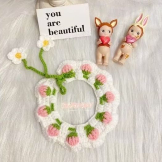 Aeelleea Soft Adorable Pet Necklace for Dogs and Cats, Adjustable Cute Collar Accessory