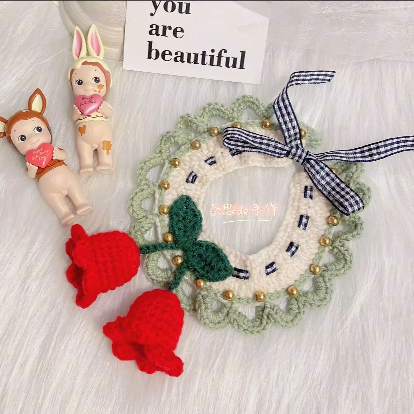 Aeelleea Soft Adorable Pet Necklace for Dogs and Cats, Adjustable Cute Collar Accessory