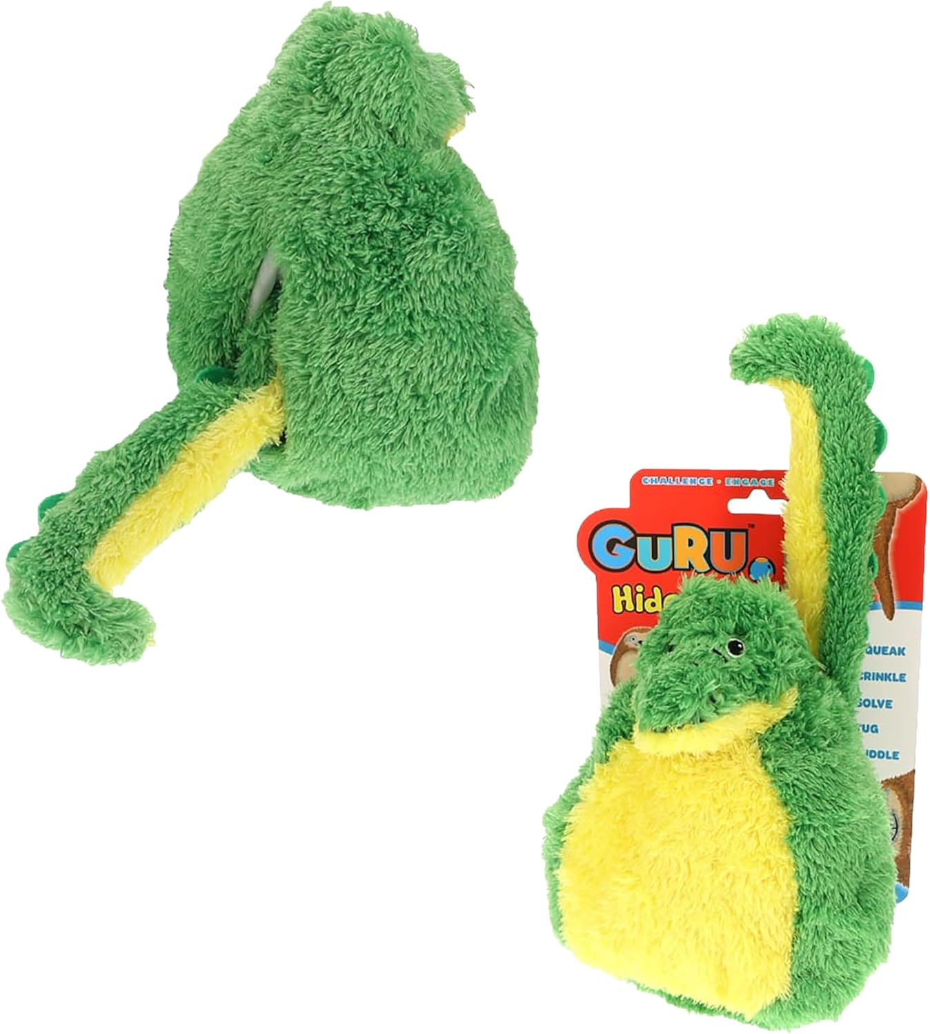 Dog Toy, Hides-Dispenses Treats, Squeaks-Crinkles, Soft Animal Character, Tug-Solve-Thrash-Play