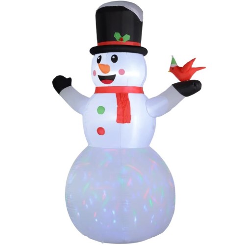 AEELLEEA 11.8FT Christmas Inflatable Snowman with Cardinal, Built-In LED Lights, Outdoor Yard Holiday Decoration
