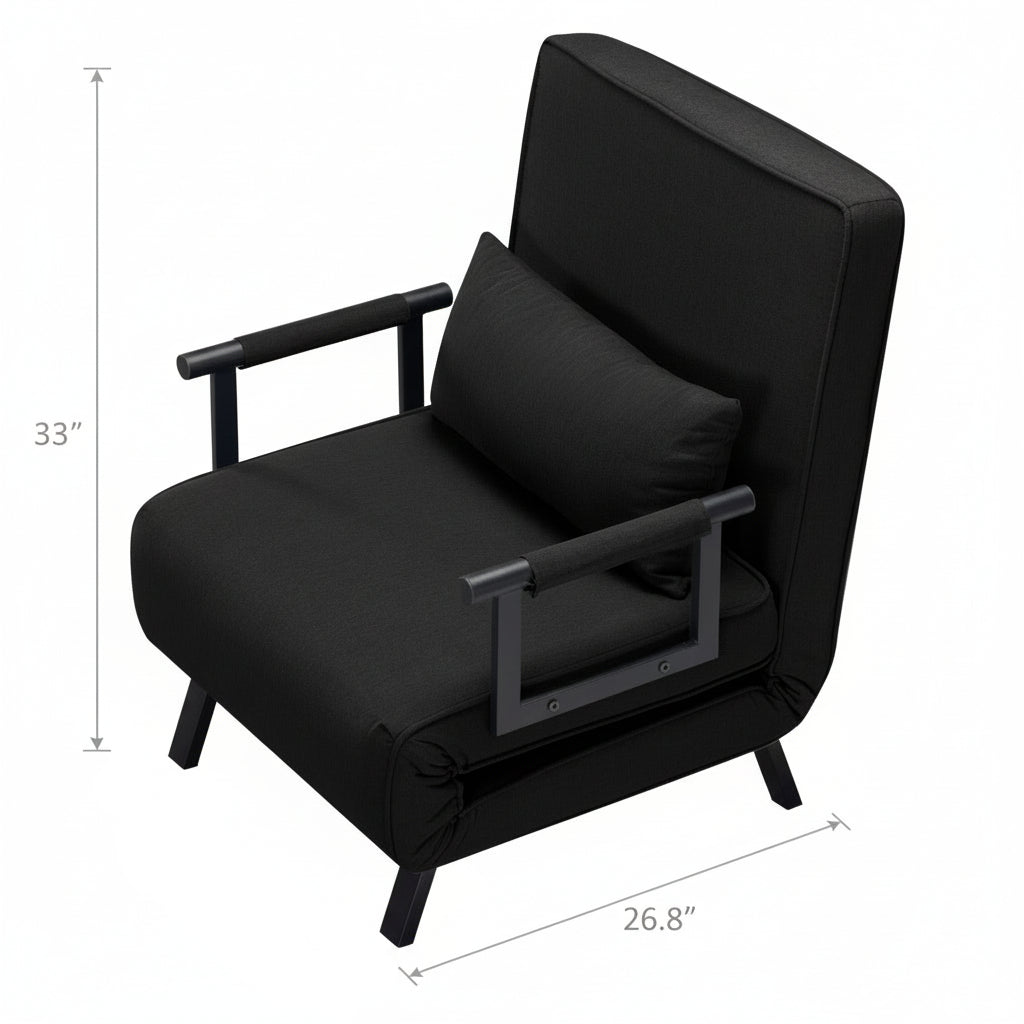 26” Folding Arm Chair Lounge 4-in-1 Convertible Sofa Bed