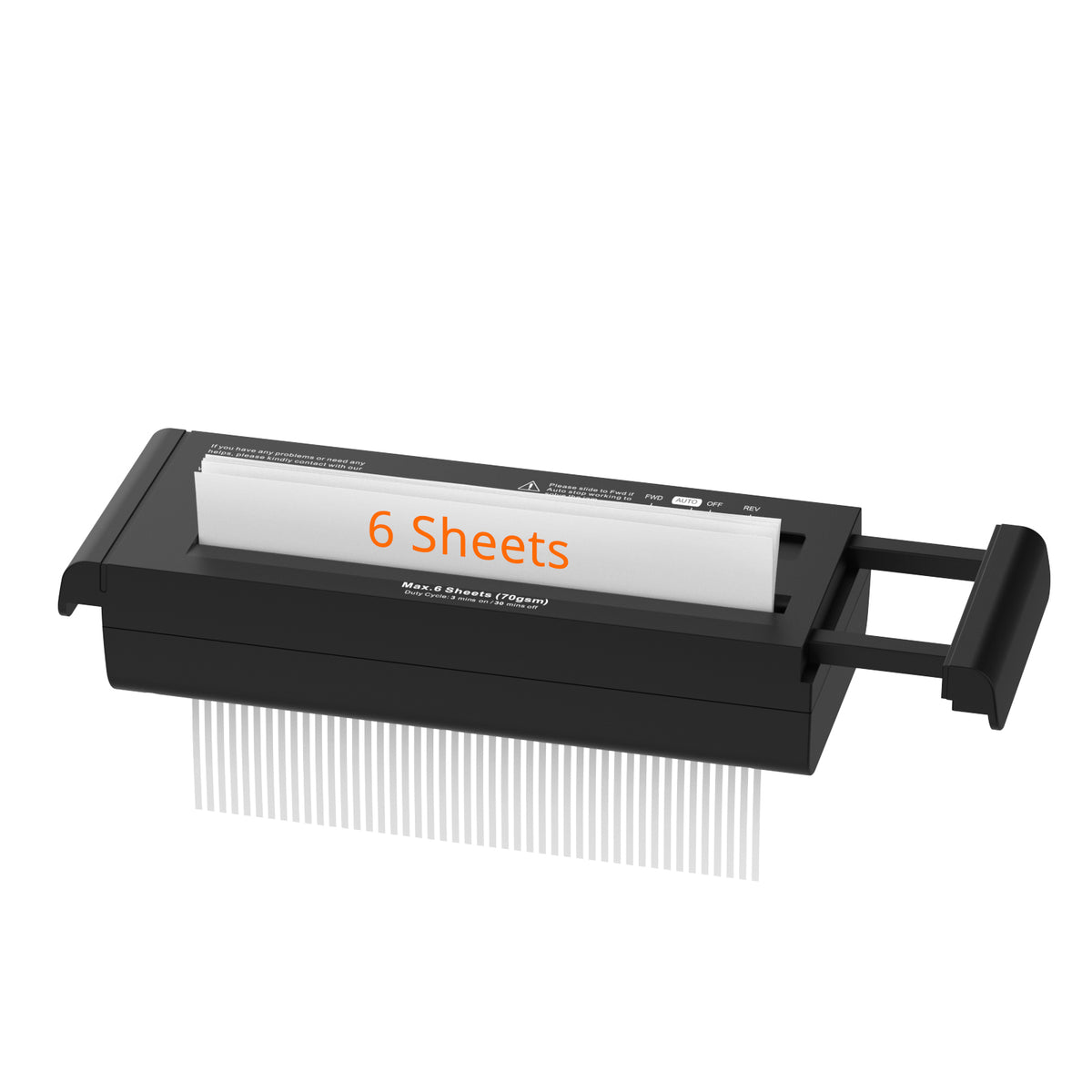 Compact Strip-Cut Paper Shredder for Home Use, 6-Page Capacity, No-Basket Portable Design, Overheat Protection