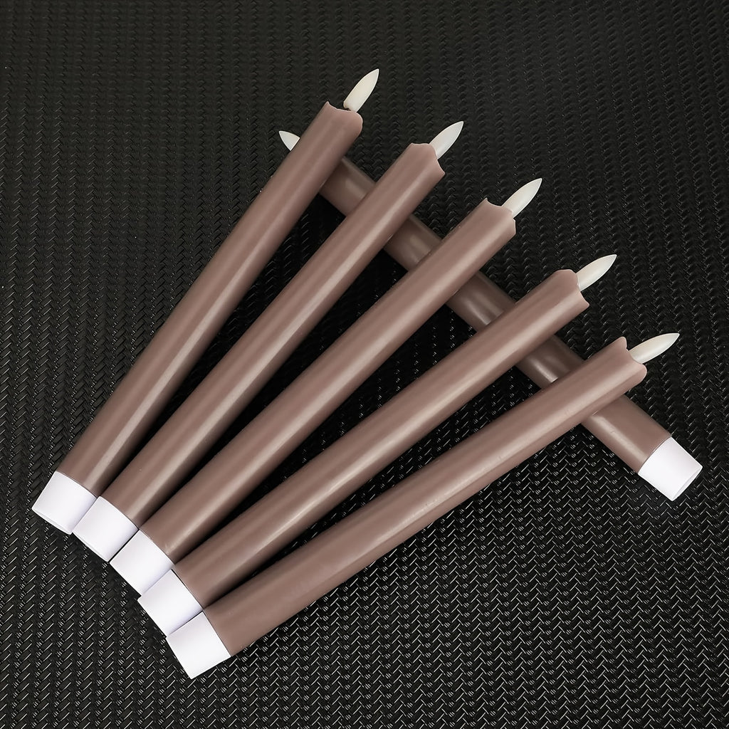 Flameless LED Flickering Taper Candles with Remote Timer Dimmer, Battery Operated Window Candles, 9.5 Inches 6 Pcs - Perfect for Christmas, Wedding & Valentine's Day Decor