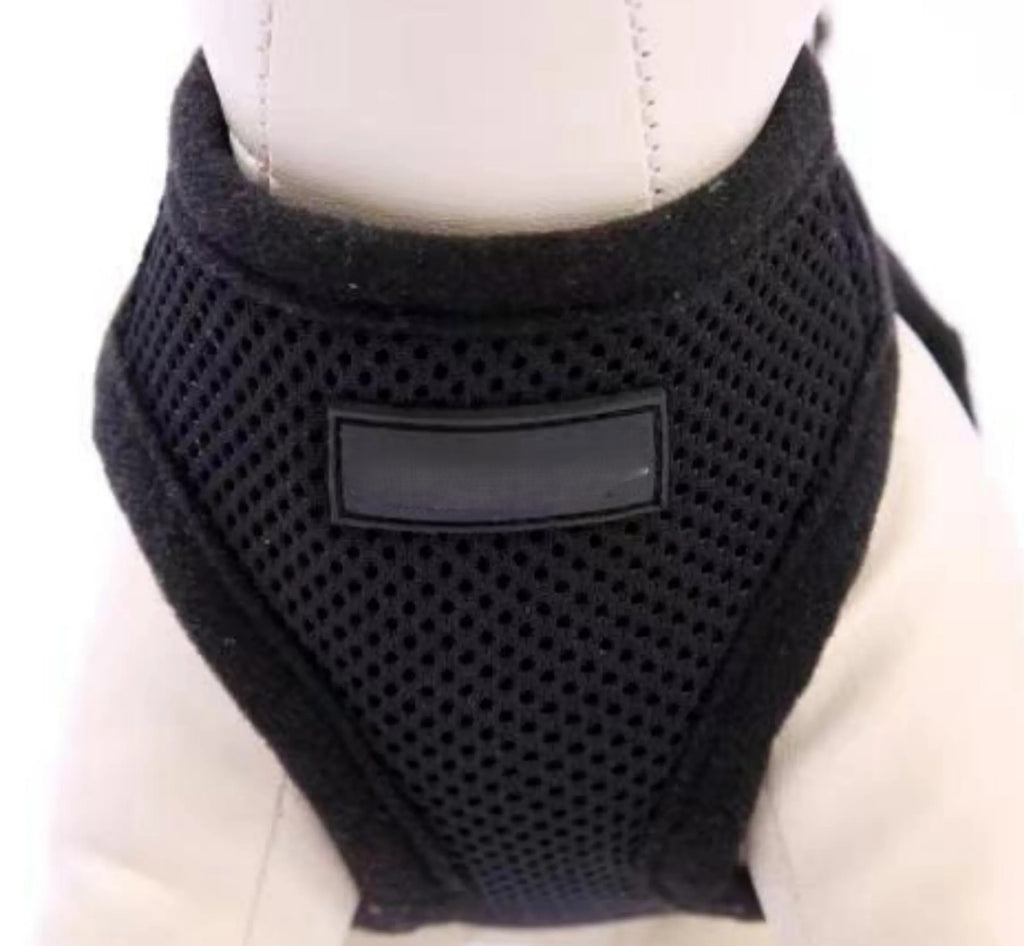 Black PupTrek Soft Mesh Step-In Pet Harness Vest, No-Choke Vest Harness for Small Dogs & Cats, Adjustable Lightweight Walking Harness