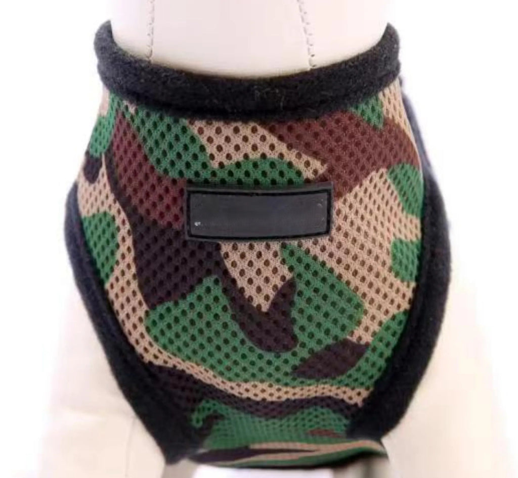 Camo  PupTrek Soft Mesh Step-In Pet Harness Vest, No-Choke Adjustable Walking Harness for Small Dogs & Cats, Lightweight Comfort Vest