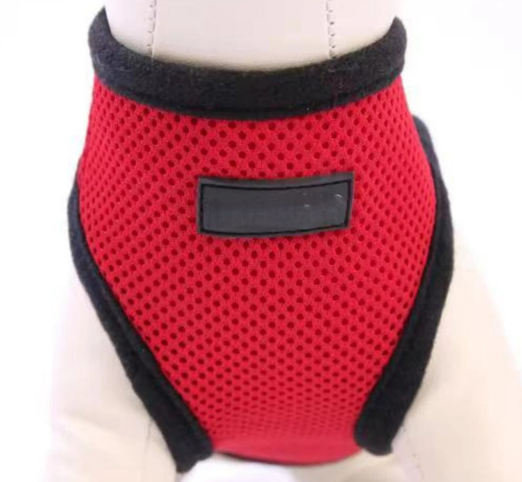 Red PupTrek Soft Mesh Step-In Pet Harness Vest, No-Choke Adjustable Harness for Small Dogs & Cats, Lightweight Walking Vest