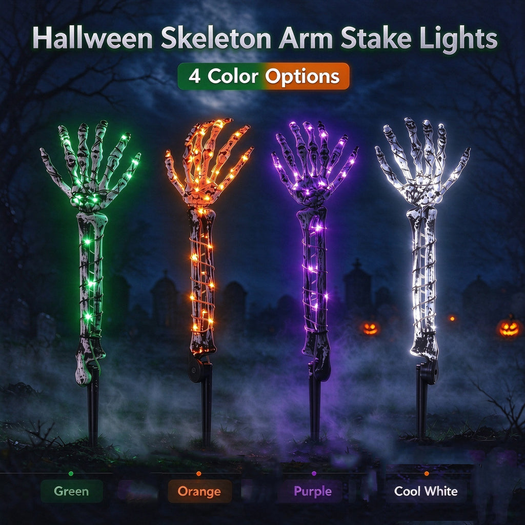 4pcs Skeleton Arms Lights Halloween Decoration