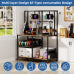 Storage Shelf Multi Tier, Sturdy Wood Metal Shelf with Cabinet and Drawers, Versatile Organizer Rack for Kitchen Garage Pantry