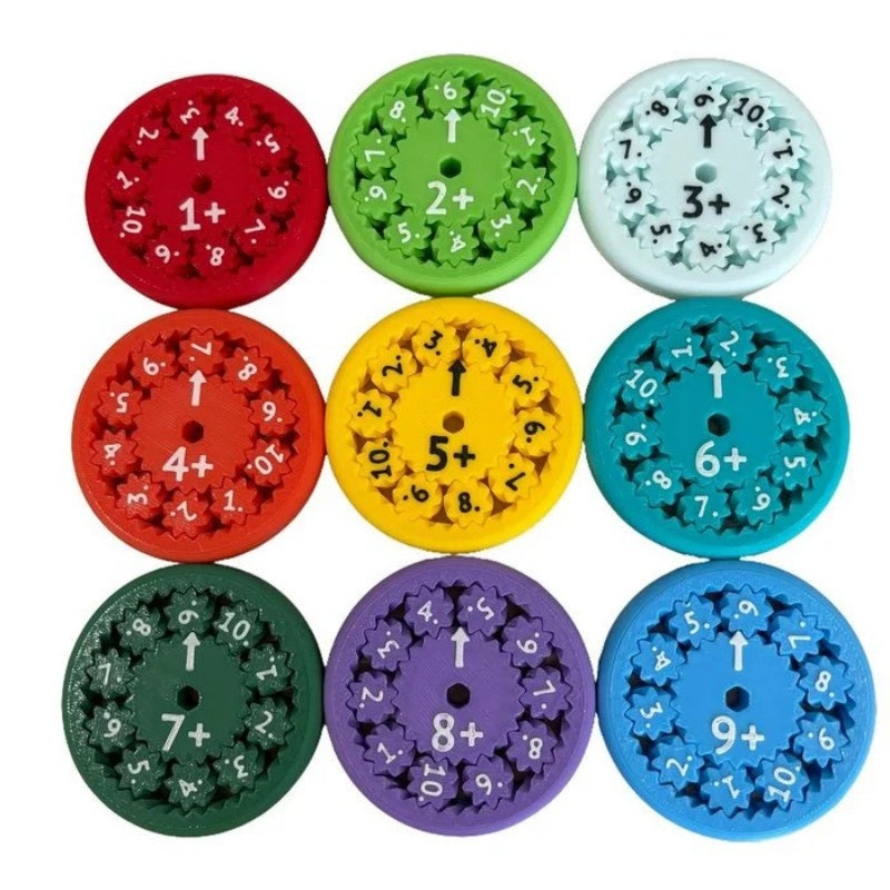 Math Learning Gear Game for Kids, Addition & Subtraction Interactive Math Fact Practice Game, STEM Educational Table Game for Homeschool & Classroom