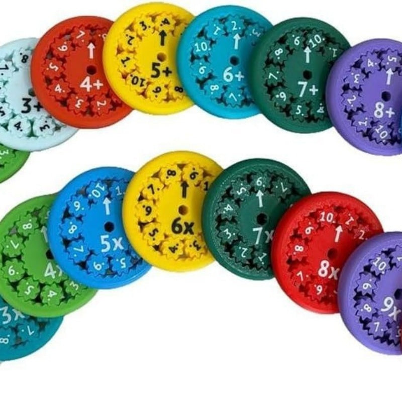 Math Learning Gear Game for Kids, Addition & Subtraction Interactive Math Fact Practice Game, STEM Educational Table Game for Homeschool & Classroom