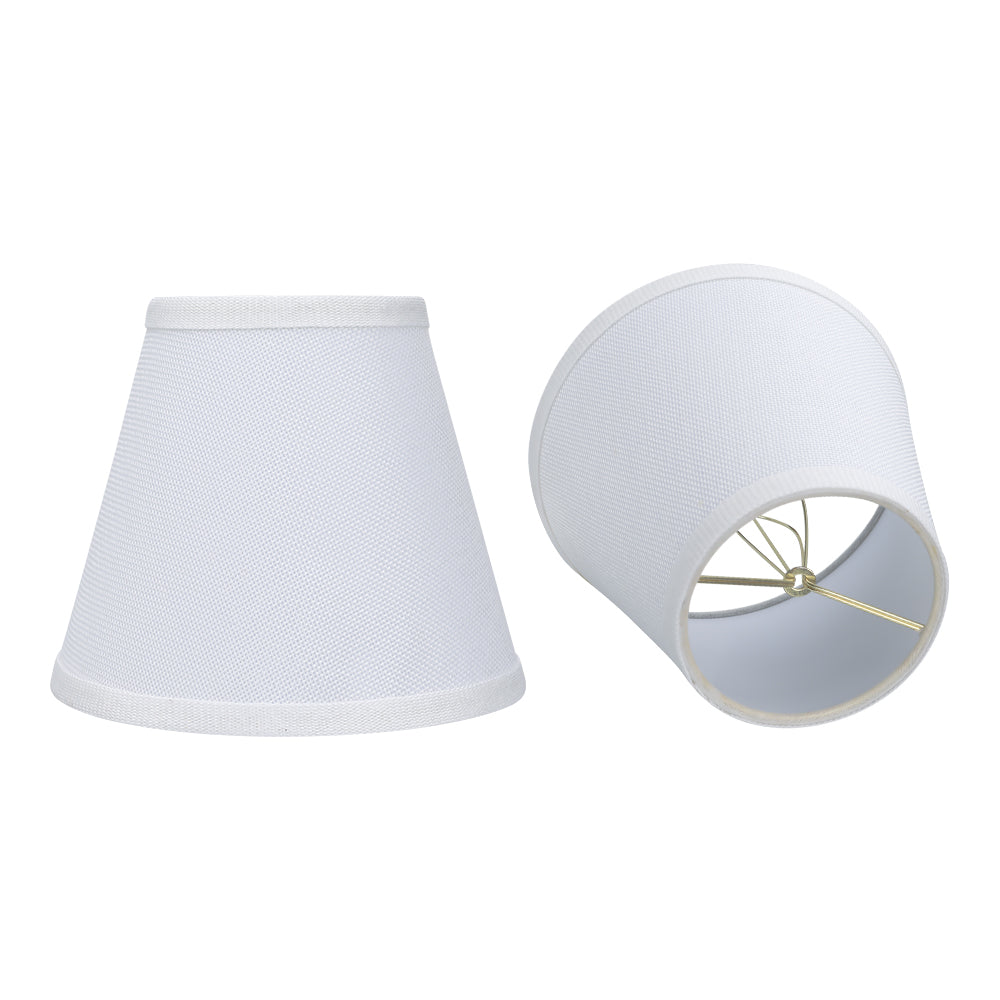 White Clip-On Linen Lamp Shades 4"×7"×6", Fabric Replacement Shades for Wall Sconces & Chandeliers