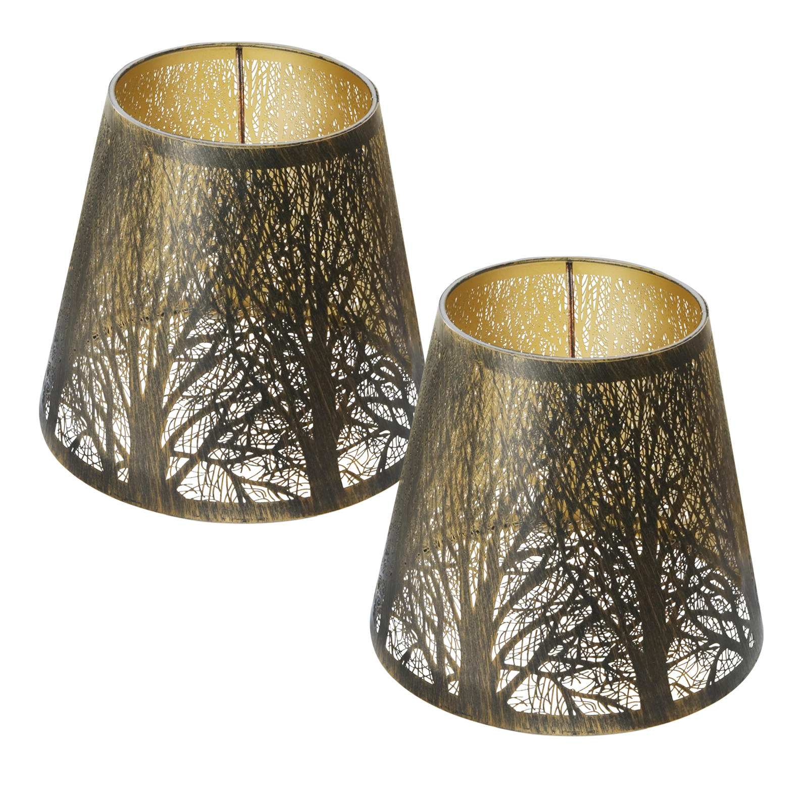 Clip-On Etched Forest Lampshade – 5×8×7 Inch