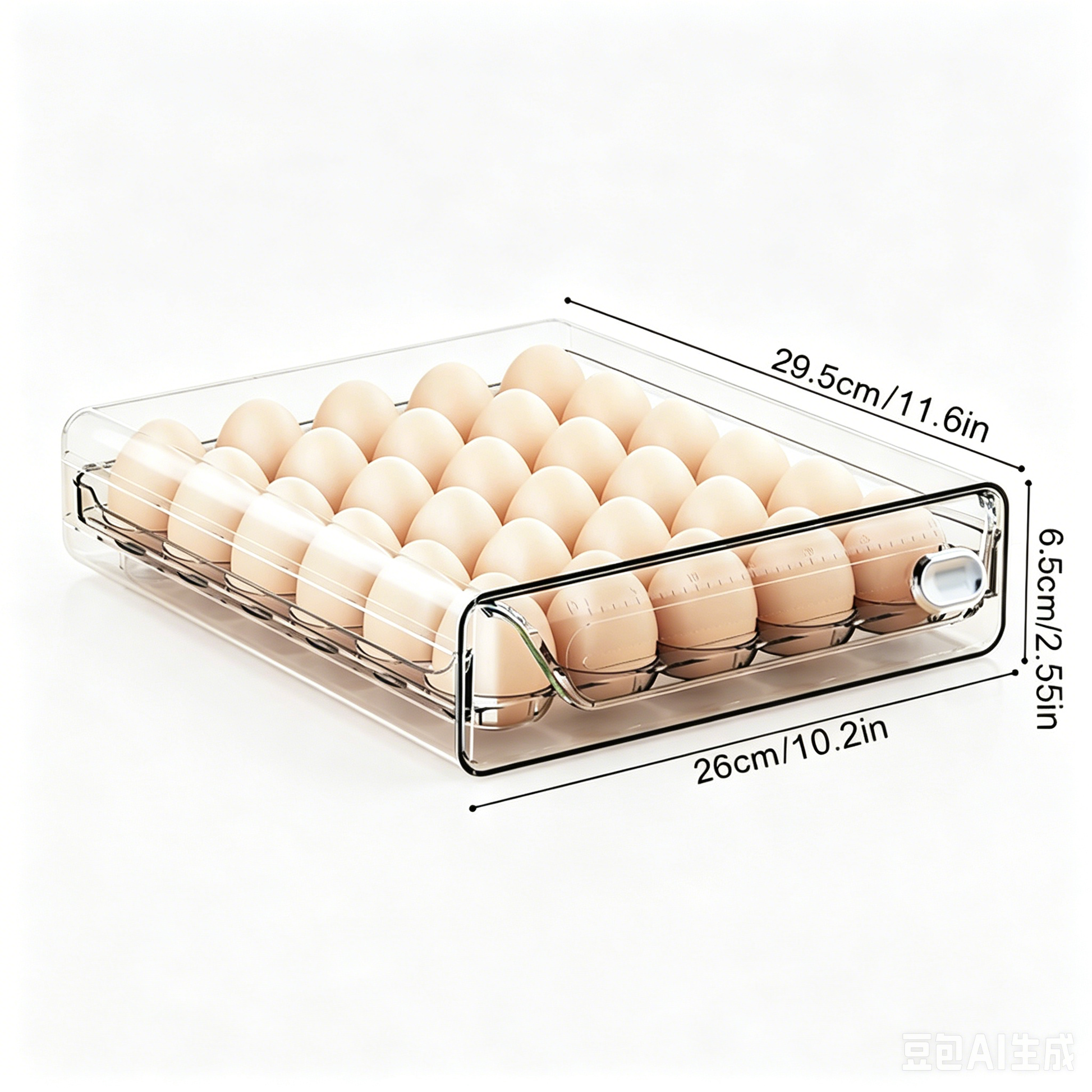 Egg Organizer for Refrigerator, Large Egg Holder for Fridge, Clear Egg Container for Refrigerator, Stackable Egg Storage Trays for Countertop, Egg Drawer Dispenser, Egg Storage Container