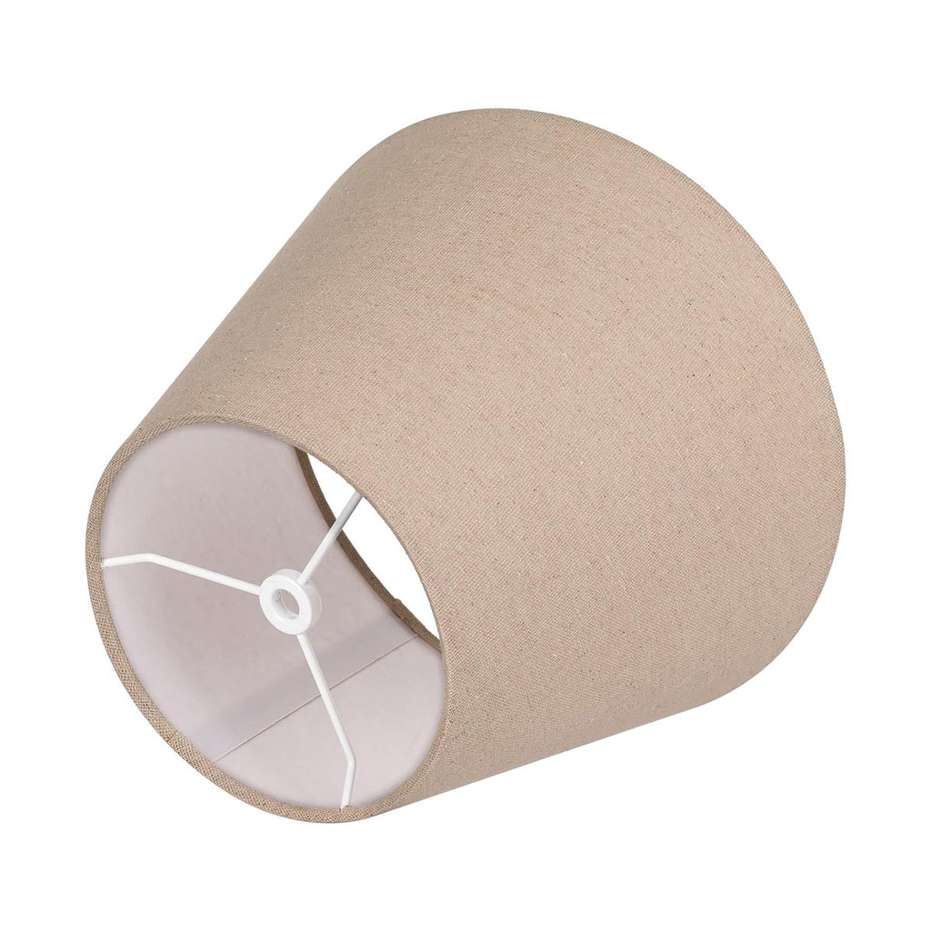 ALUCSET Brown Linen Barrel Lamp Shade 6x10x7.5" Handcrafted for Table & Floor Lamps