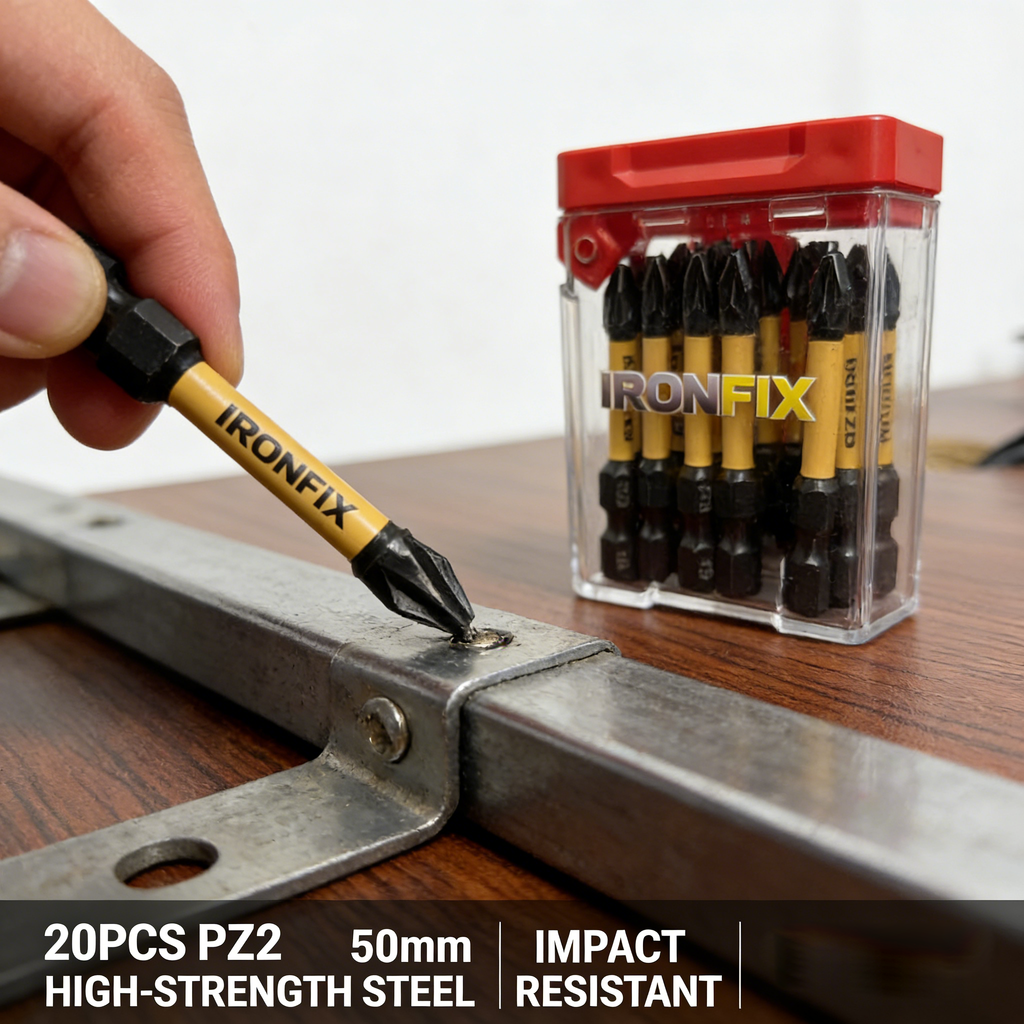 20PCS PZ2 Screwdriver Bits, 50mm Magnetic Pozidriv Drill Bit Set, S2 Steel Impact Driver Bits for Power Drill, Woodworking & Home Repair