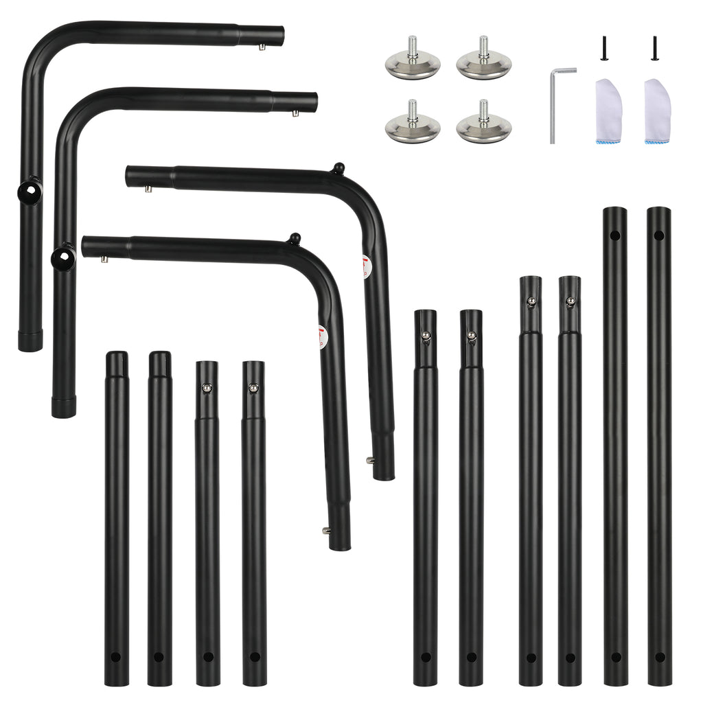 Black Rolling Garment Rack with Wheels, Adjustable Single Rod Metal Clothes Rack, Lightweight Clothing Organizer Holds Up to 50 lbs for Dorm, Bedroom, Laundry Room, and Balcony