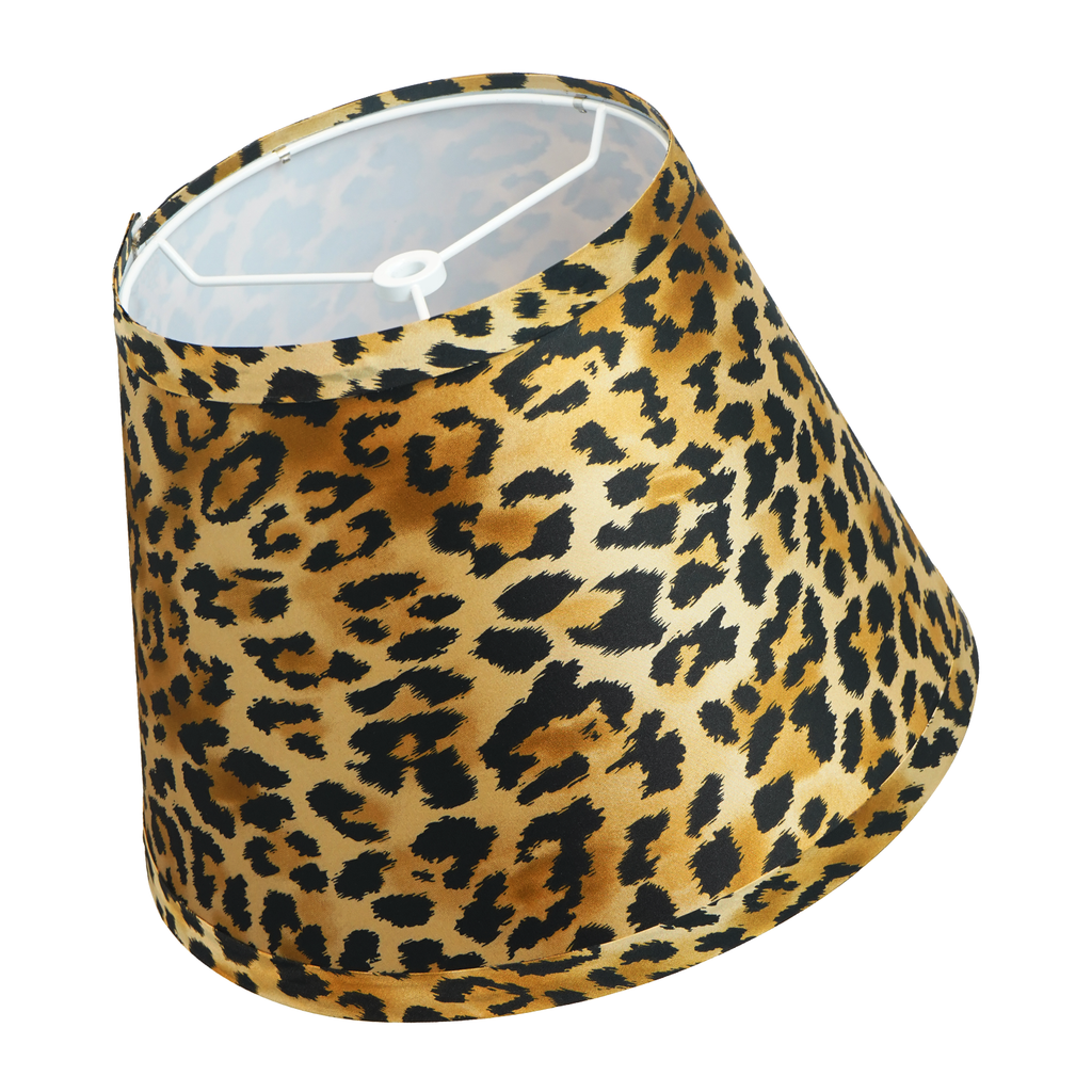 ALUCSET Leopard Print Empire Lamp Shade 7"×11"×8", Spider Fitter Replacement Shade for Table & Floor Lamps
