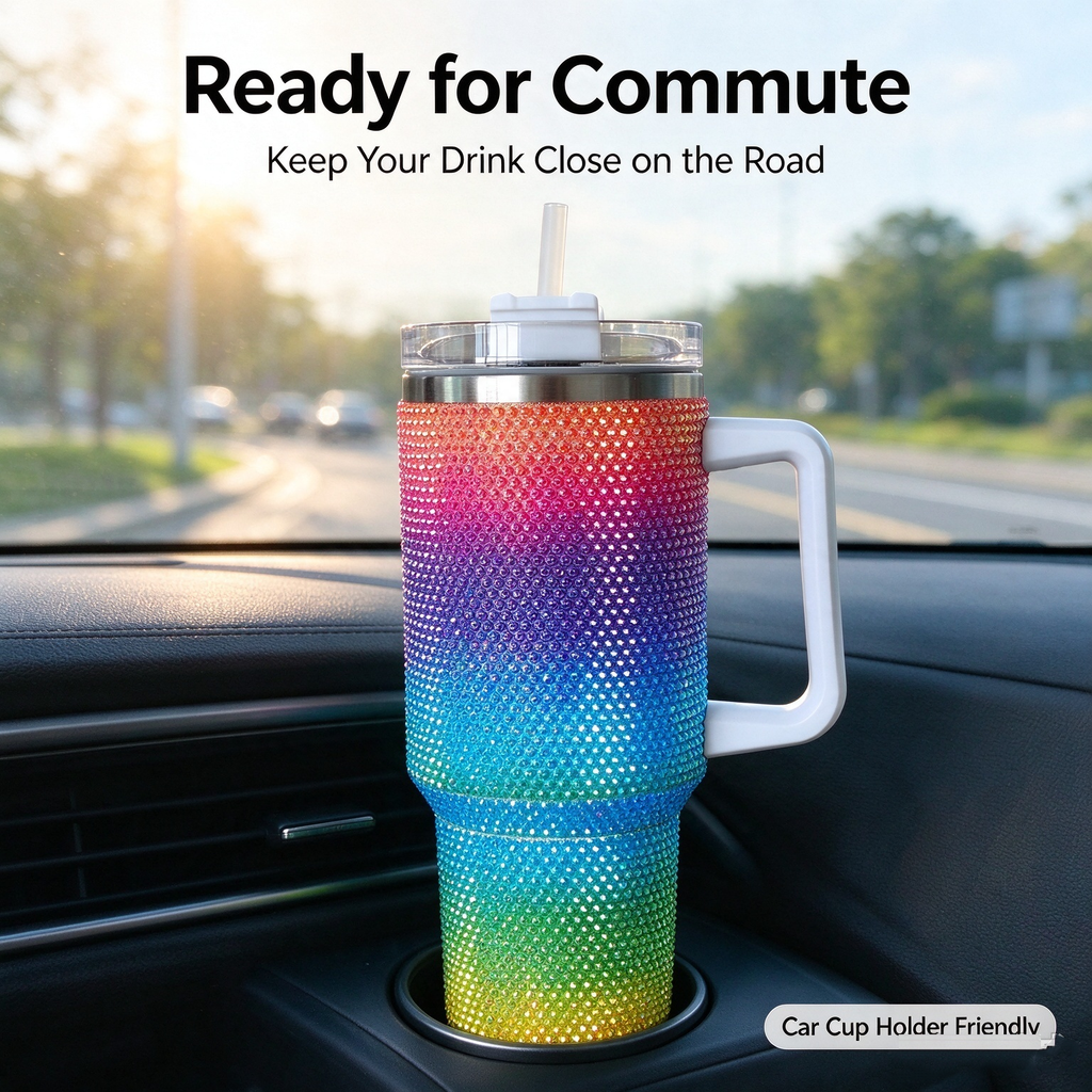 40oz Insulated Tumbler with Lid and Straw, Reusable Travel Cup for Hot and Cold Drinks, Colorful Drinkware for Home, Office and Travel