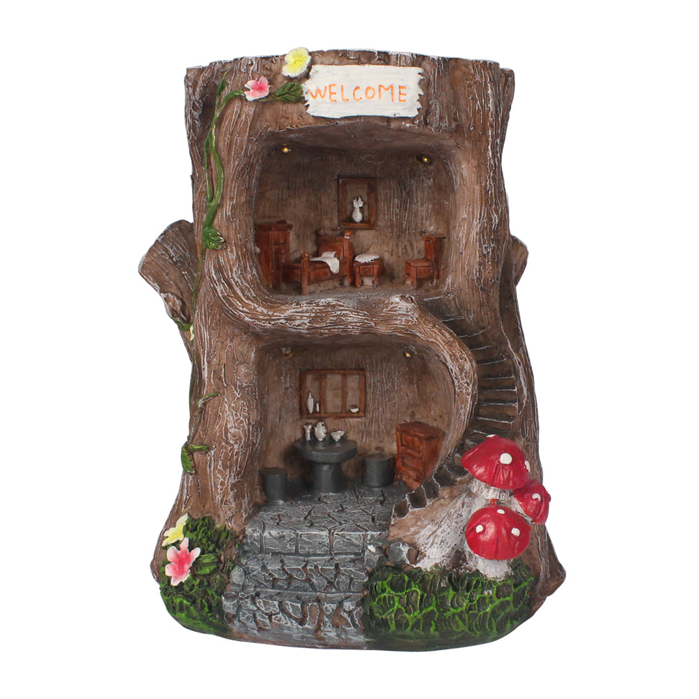 Fairy Garden House Outdoor, Gnome Miniature House Sculpture, Large Fairy Garden Decor for Patio Lawn Path, Outdoor Garden Decorations, 8" Tall