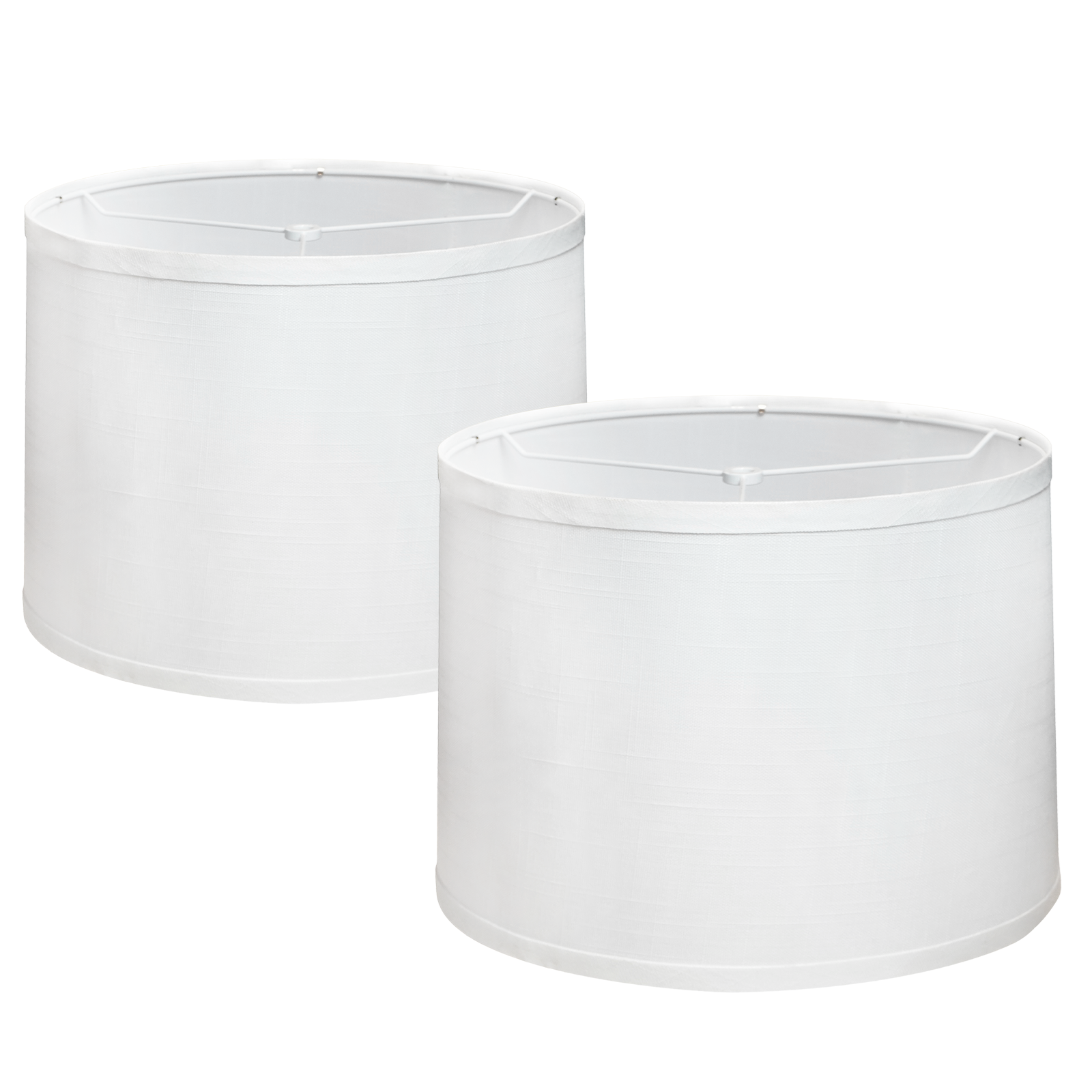 ALUCSET 2 Pack White Linen Drum Lampshade, 13x14x10 Inch Fabric Replacement Cover for Table Floor Pendant Lamp