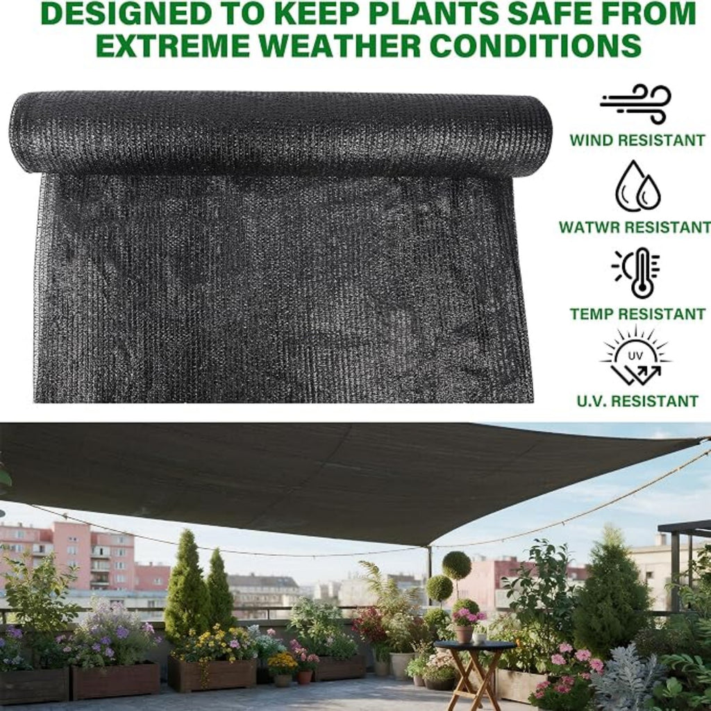 Black Shade Cloth 70%, Mesh Tarp - Garden Shade for Greenhouse, Patio, Plants Cover and Chicken Coops, Sun Shade Net for Outdoor, 11.8x15.8 FT