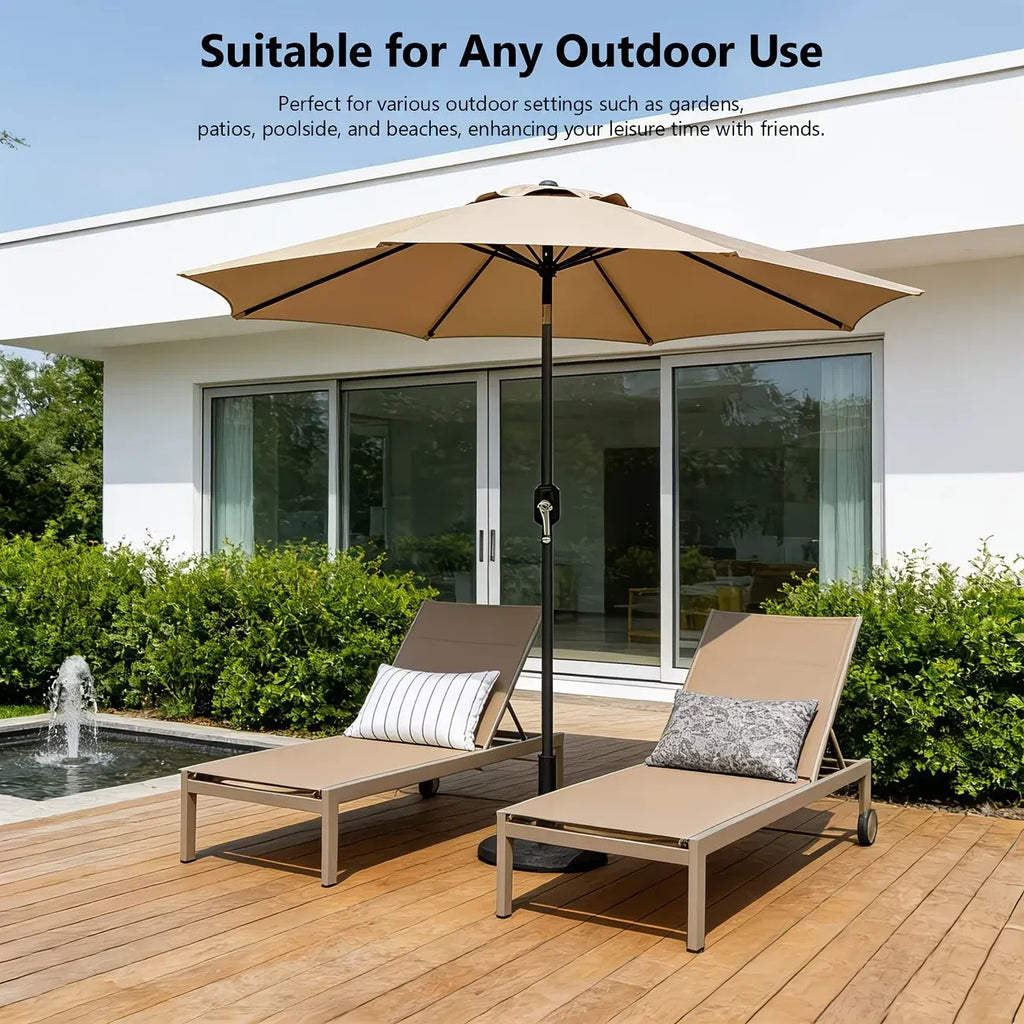 10ft Patio Umbrella with Base, Outdoor Market Umbrella, Tilt & Crank, UPF 50+ Sun Protection for Patio, Pool, Deck & Beach
