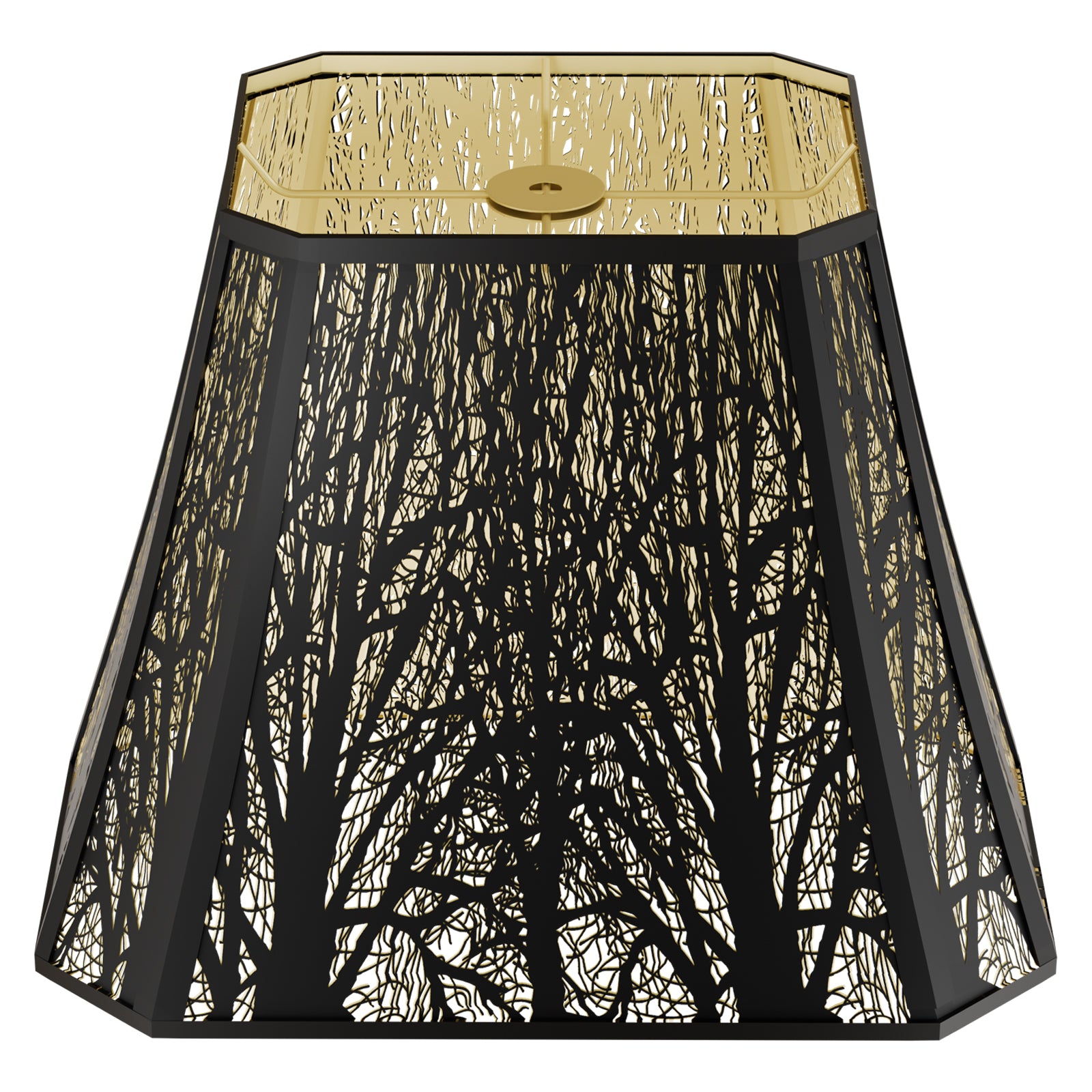 Rectangular Etched Forest Lampshade – 8×13.9×11 Inch