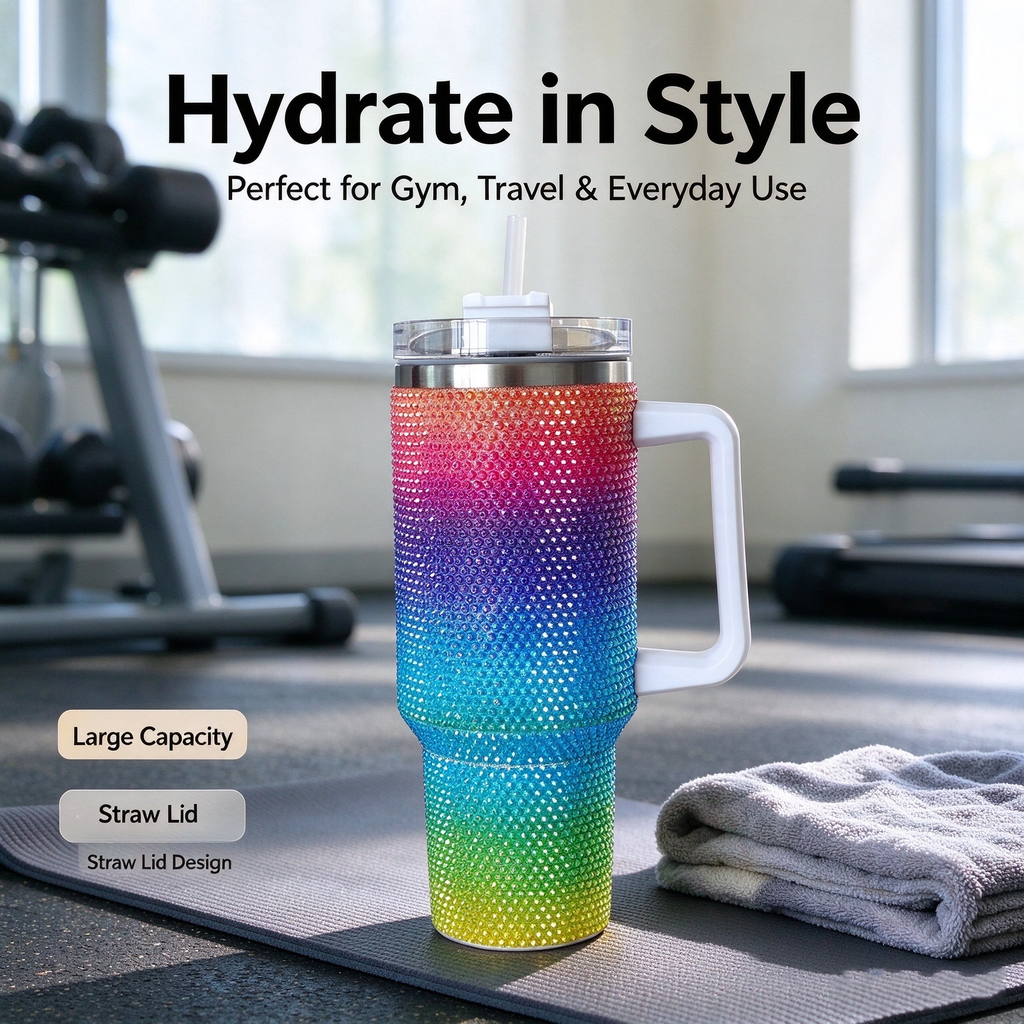 40oz Insulated Tumbler with Lid and Straw, Reusable Travel Cup for Hot and Cold Drinks, Colorful Drinkware for Home, Office and Travel