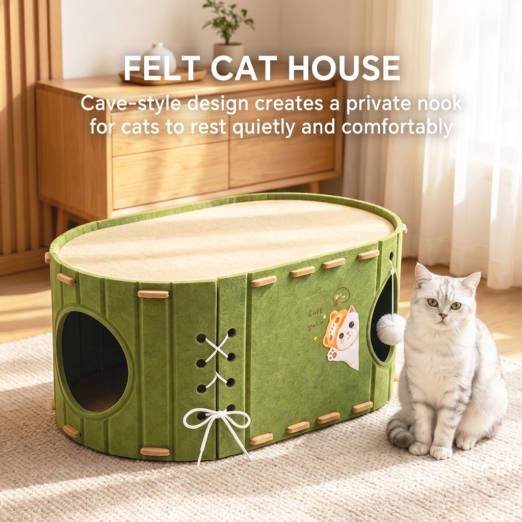 Washable Cat Cave Bed, Removable Soft Polyester Pet House for Indoor Cats & Small Dogs, Cozy Enclosed Pet Nest for Rest