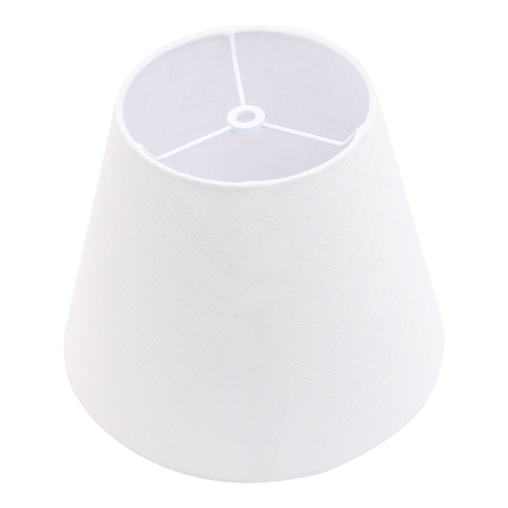 ALUCSET 6x10x7.5 Inch Bright White Linen Lampshade, Hand Crafted Barrel Spider Shade 0.4in for Table & Floor Lamp