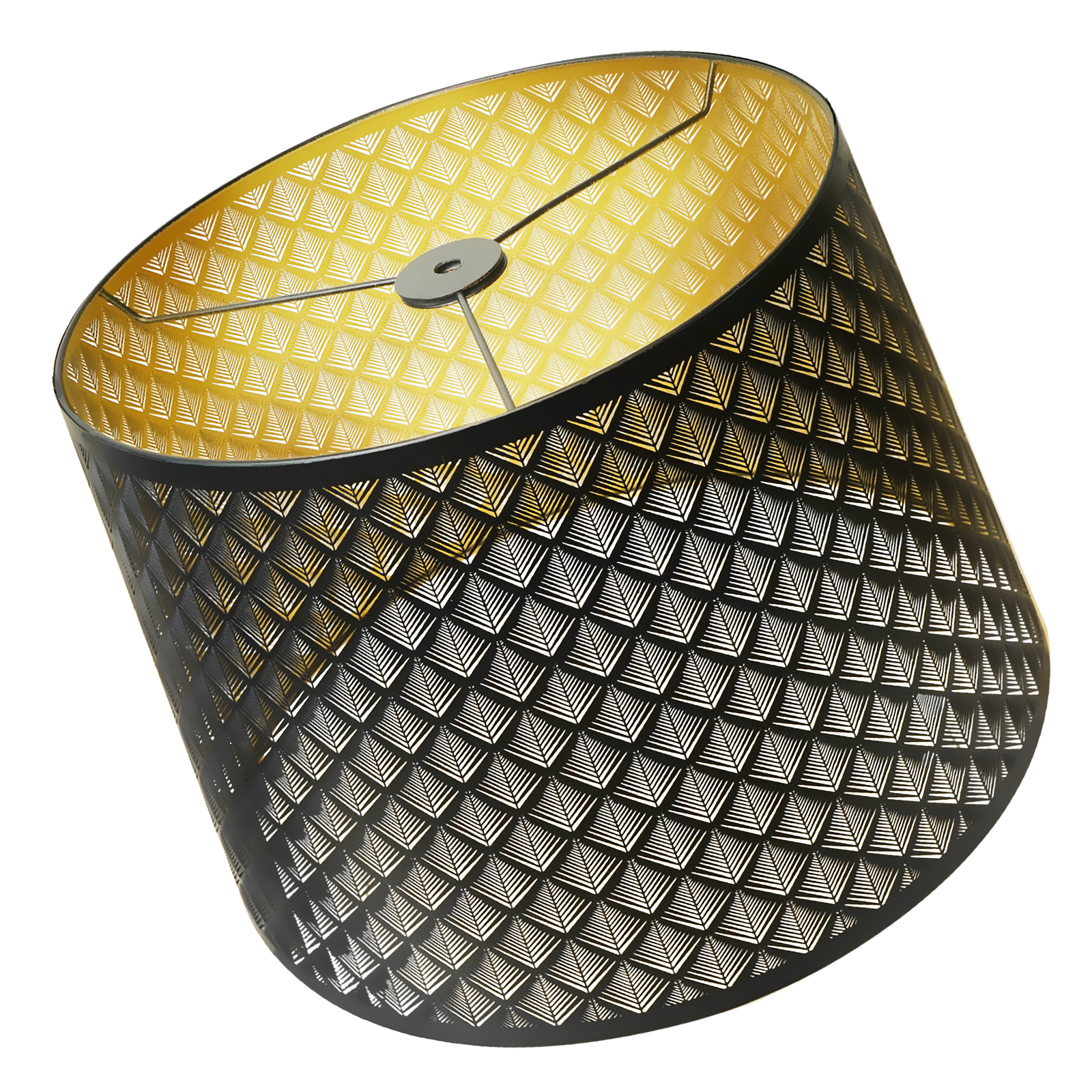 Arrow Etched Drum Lamp Shade in Metal, Large 12”x14”x10” Size for Table & Floor Lamps