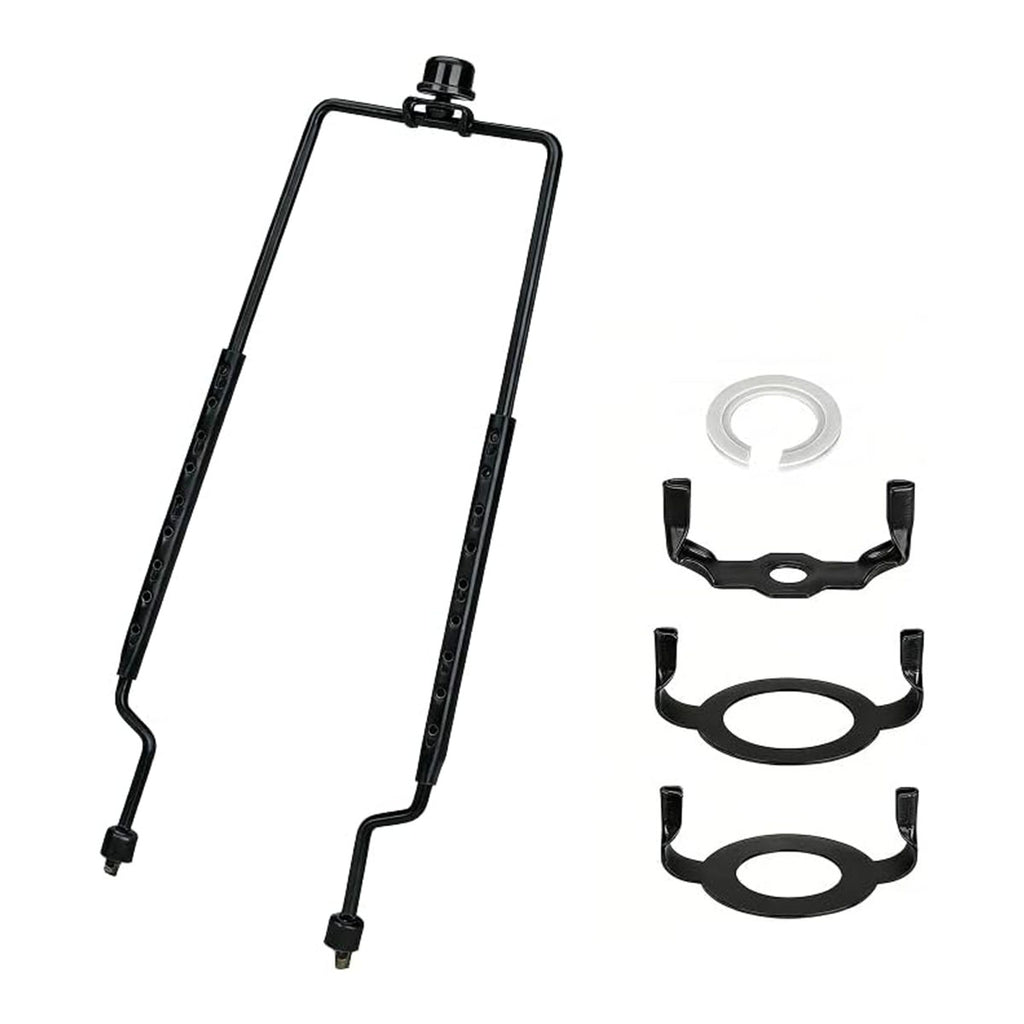 ALUCSET Adjustable Lamp Harp Holder, 8-12 Inch Lampshade Bracket Kit with UNO Fitter Adapter, Compatible with E14 E26 E27 Lamp Base and Standard Lamp Rod